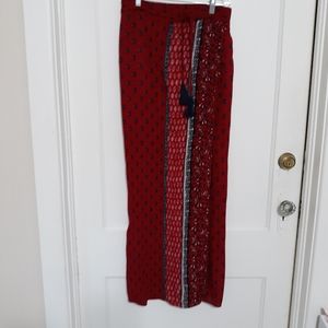 MAURICES  Maxi Boho Skirt Burgundy  Size Small